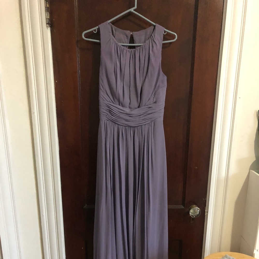 After Six bridesmaid dress with keyhole back